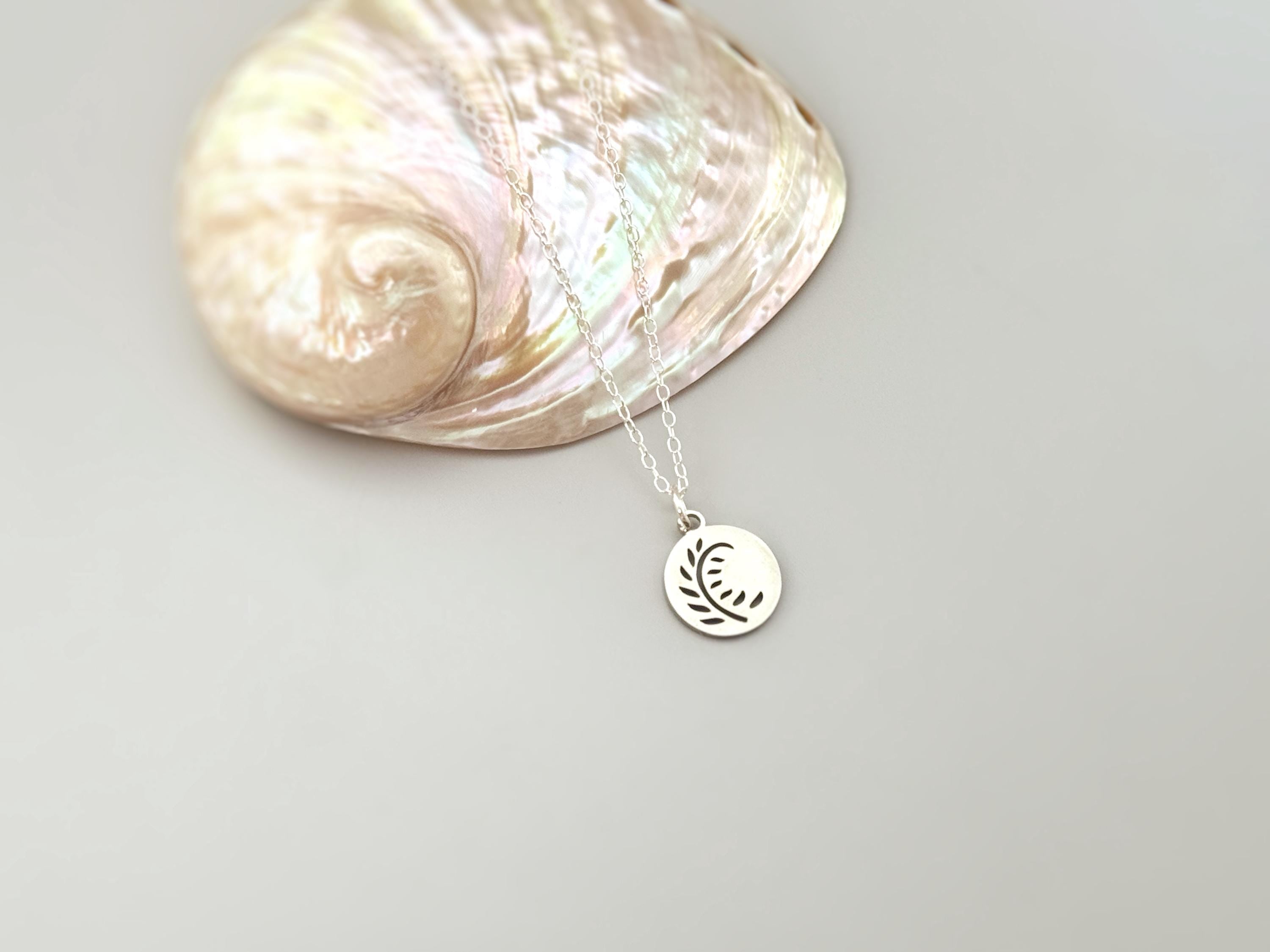 Dainty Fern Necklace Sterling Silver handmade boho leaf nature jewelry unique gift for gardeners sister, daughter, mom, granddaughter