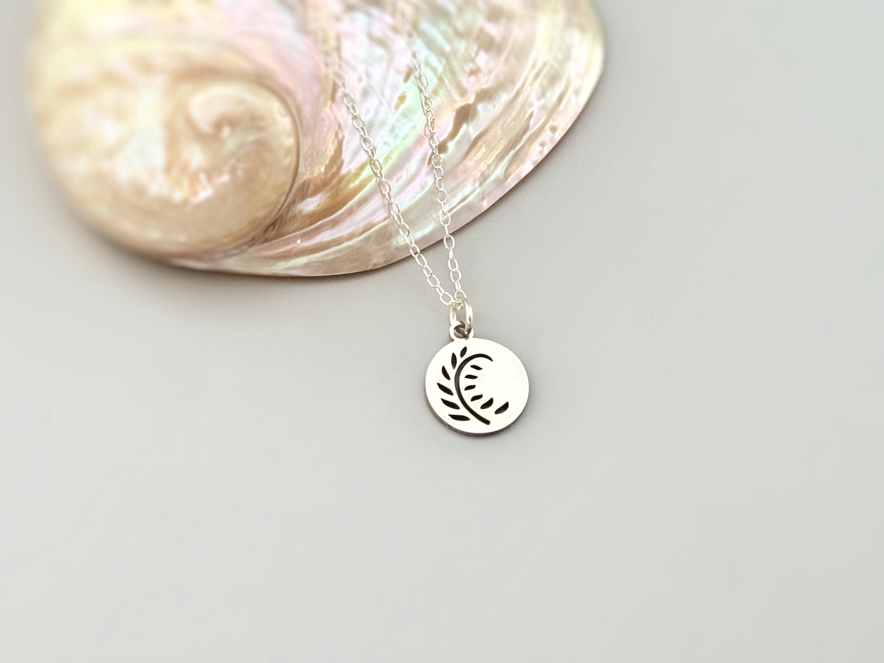 Dainty Fern Necklace Sterling Silver handmade boho leaf nature jewelry unique gift for gardeners sister, daughter, mom, granddaughter