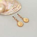 Gold Sunflower Earrings dangle