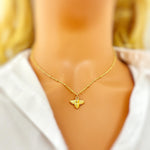 Dainty Honey Bee Necklace Gold, Sterling Silver