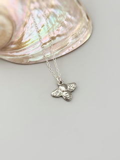 Dainty Honey Bee Necklace Sterling Silver Gold