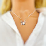 Butterfly Necklace Silver, Gold