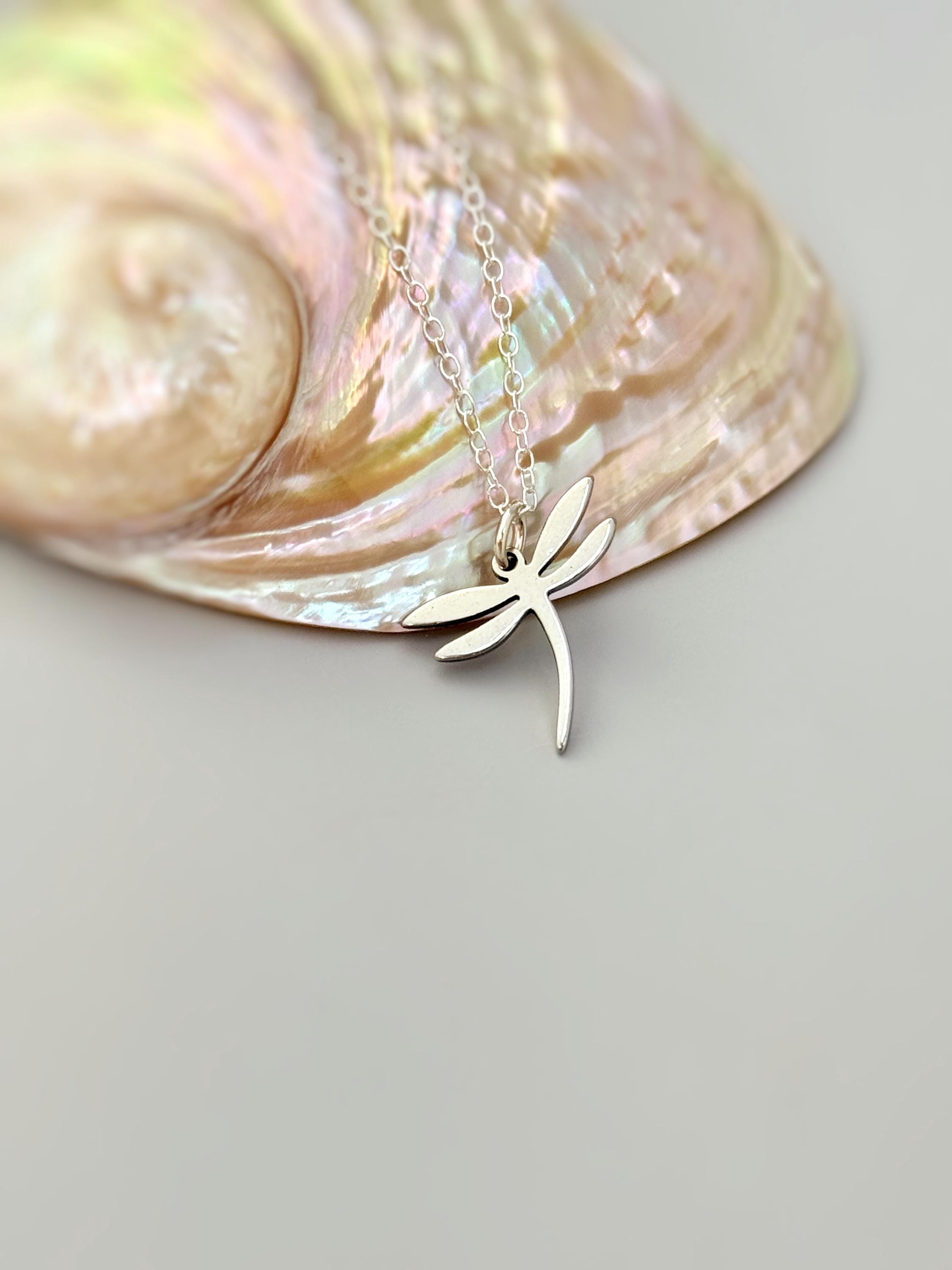 Dragonfly Necklace Sterling Silver, Gold, Rose Gold