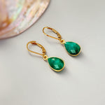 Handmade Sterling Silver Emerald Earrings Dangle