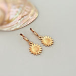 Rose Gold Sunflower Earrings dangle gold boho dangling flower earrings for women lightweight floral Summer Sunflower jewelry gift for friend