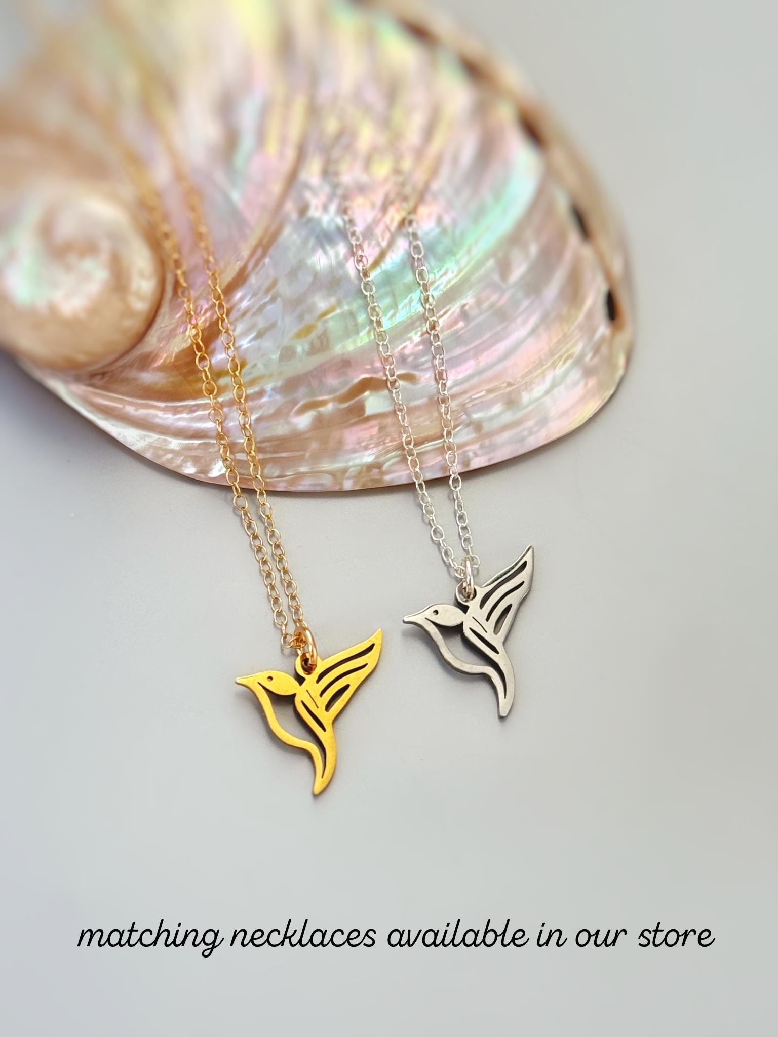 Bird Earrings dangle Sterling Silver Hummingbird Jewelry