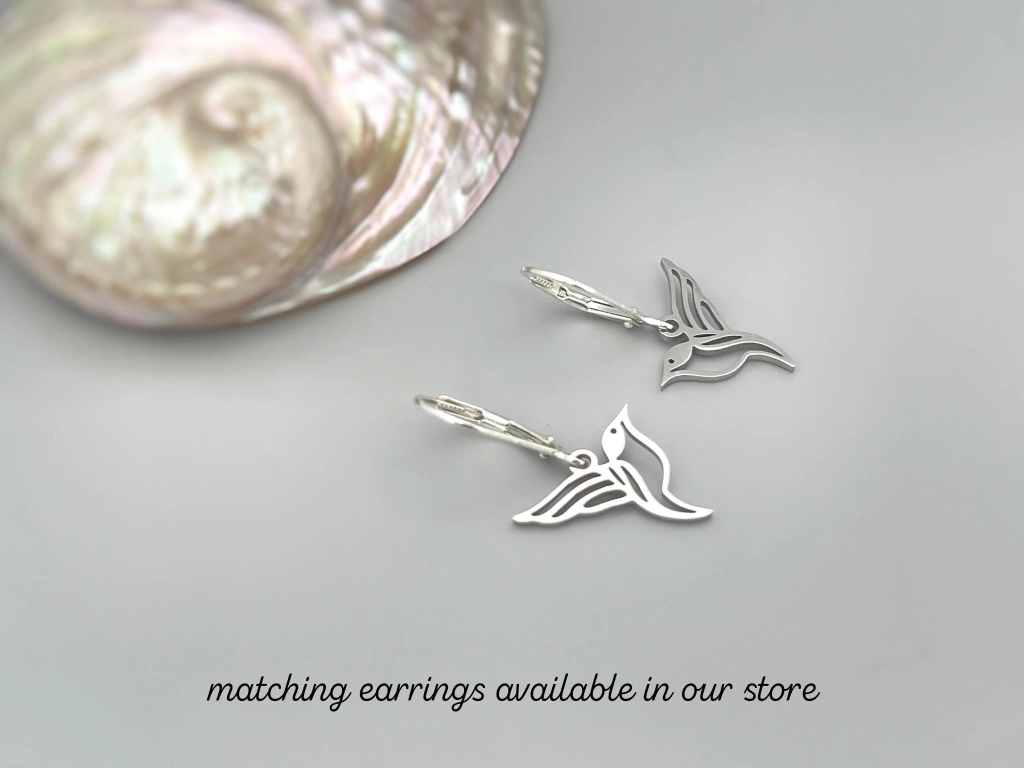 Hummingbird Necklace Sterling Silver Gold handmade jewelry unique nature boho charm pendant necklace gift for bird lover friend daughter mom