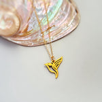 Hummingbird Necklace Sterling Silver Gold handmade jewelry unique nature boho charm pendant necklace gift for bird lover friend daughter mom