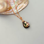 Abalone Necklace shell pendant 14k gold fill, Rose Gold, Sterling Silver iridescent summer beach jewelry layering necklace for women
