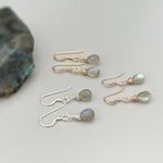 Dainty Labradorite earrings Sterling Silver, 14k Gold fill, and Rose Gold Fill