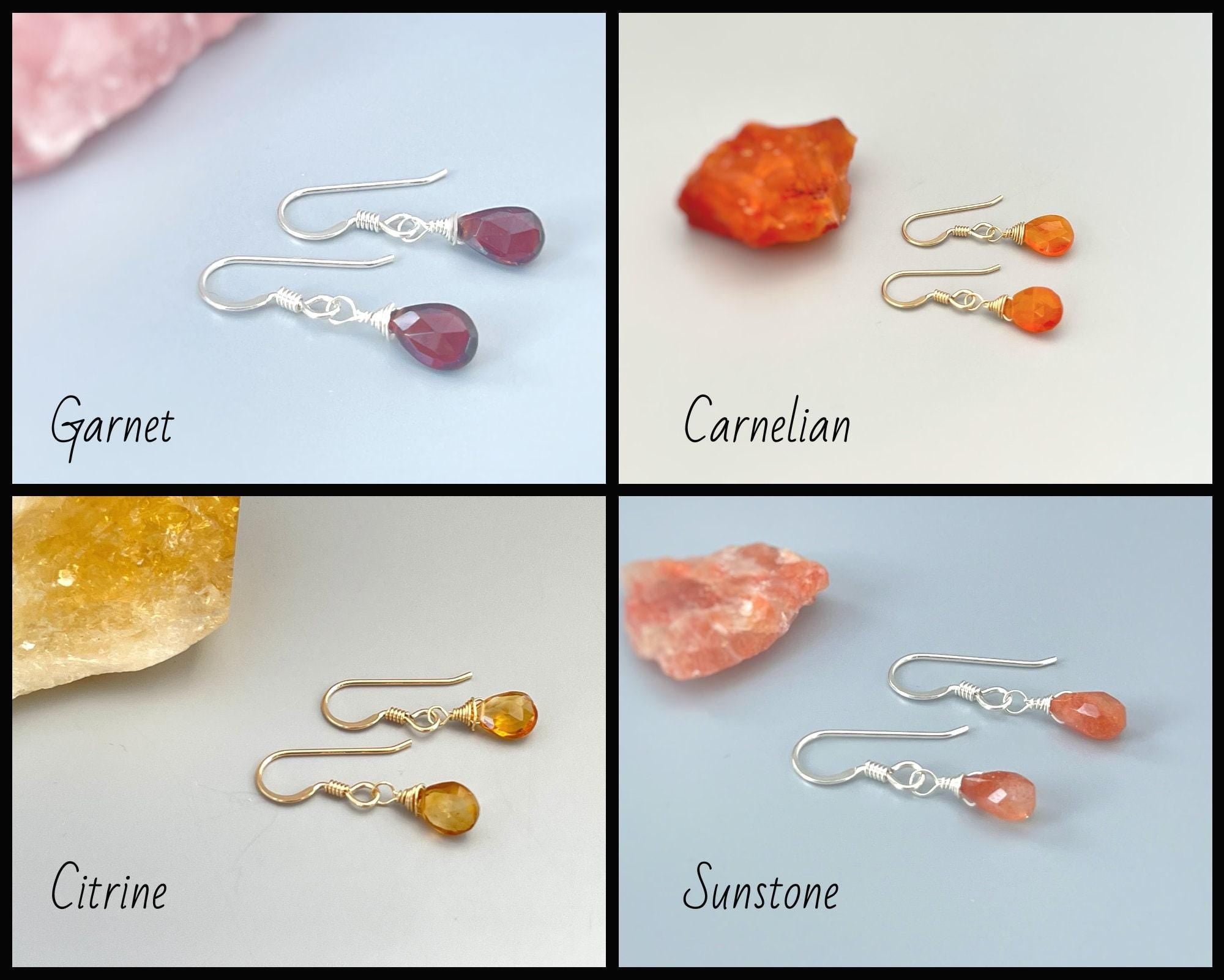 Dainty Labradorite earrings Sterling Silver, 14k Gold fill, and Rose Gold Fill