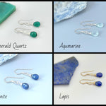 Dainty Labradorite earrings Sterling Silver, 14k Gold fill, and Rose Gold Fill