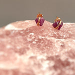 Raw Ruby Earrings Handmade Ruby Stud earrings 14k Gold Fill, Silver, Rose Gold minimalist dainty raw gemstone natural ruby post earrings