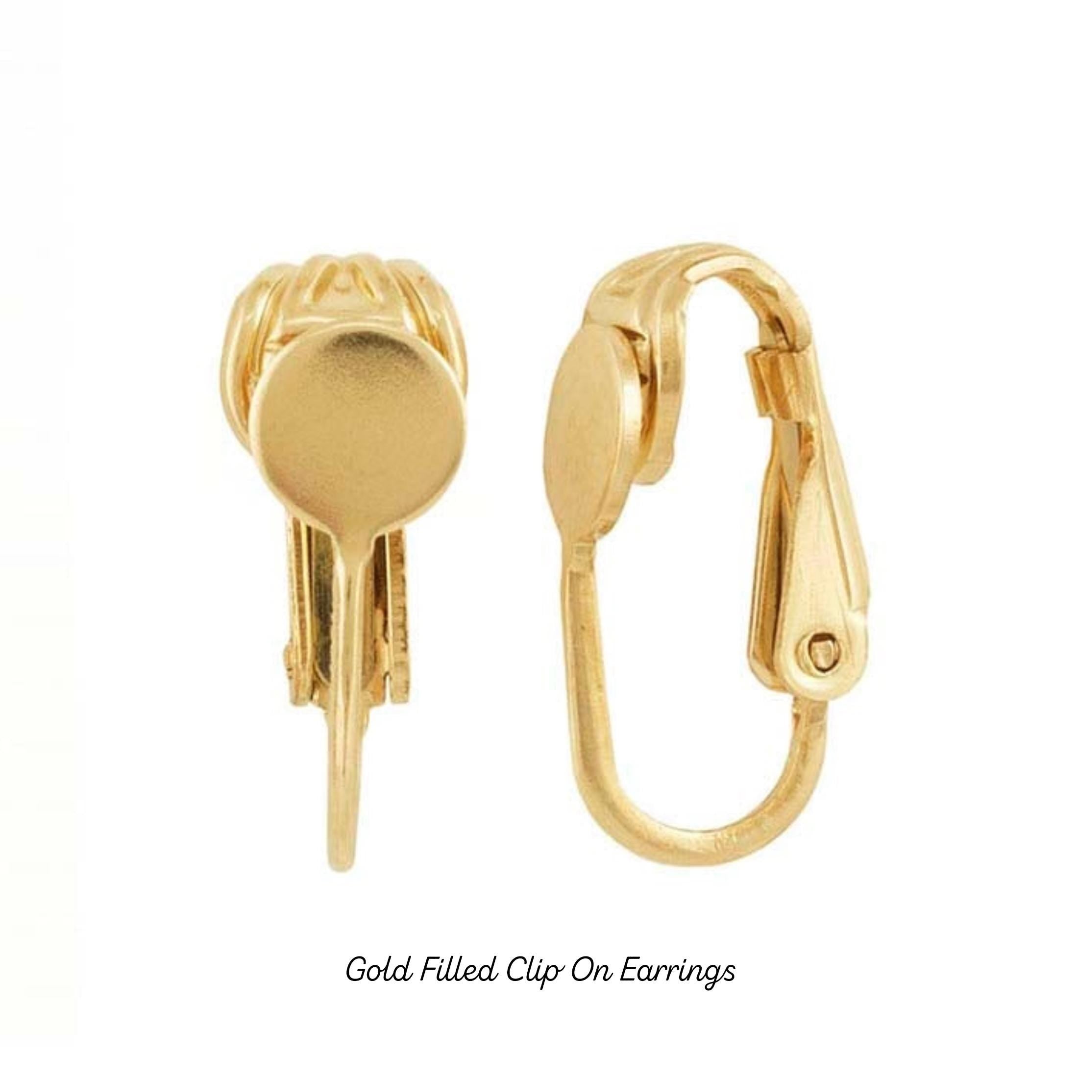 Gold Clip On Earrings Dangle for Women upgrade for purchase with Blue Heron Jewelry 12k gold fill Sterling Silver, Silver Plated Gold Plated