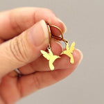Gold Hummingbird Earrings dangle