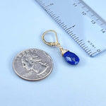 Lapis Lazuli Earrings Dangle, 14k Gold, Silver Teardrop