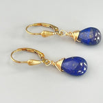 Lapis Earrings Gold, Silver