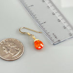 Carnelian Earrings Sterling Silver by ruler, 14k Gold Fill, Dangling Teardrop Orange Gemstone Earrings Handmade Carnelian Crystal Jewelry for women