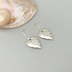 Heart Earrings Silver dangle drop sparkly boho handmade heart jewelry romantic gift for wife, girlfriend, mom, sister, daughter, friend