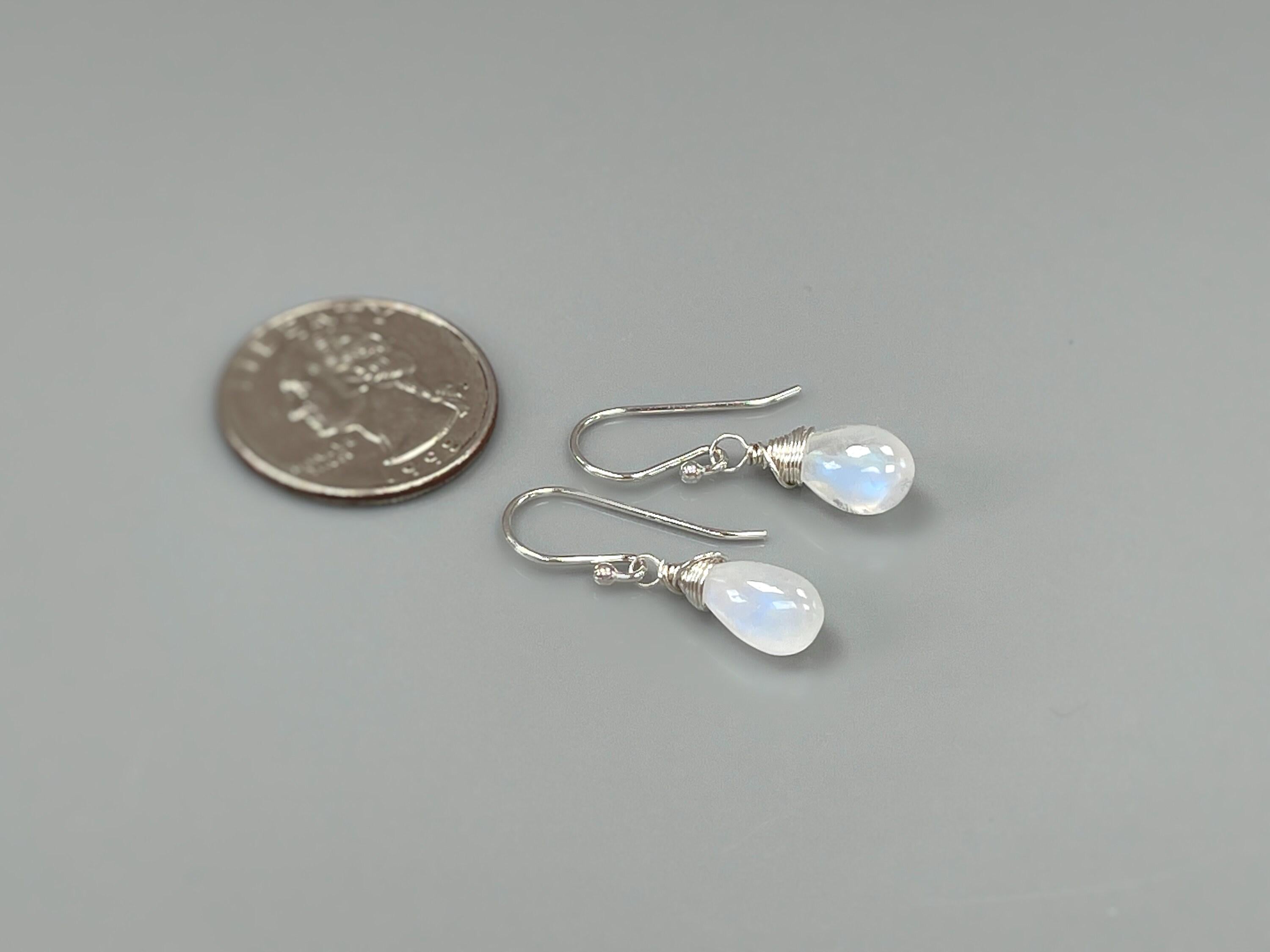 Smooth Moonstone Dangle Earrings