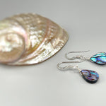Abalone Earrings Silver handmade dangle drop 14k Gold, Rose gold fill Summer Jewelry iridescent shell jewelry for beach wedding gift for mom, sister, daughter, bff, friend