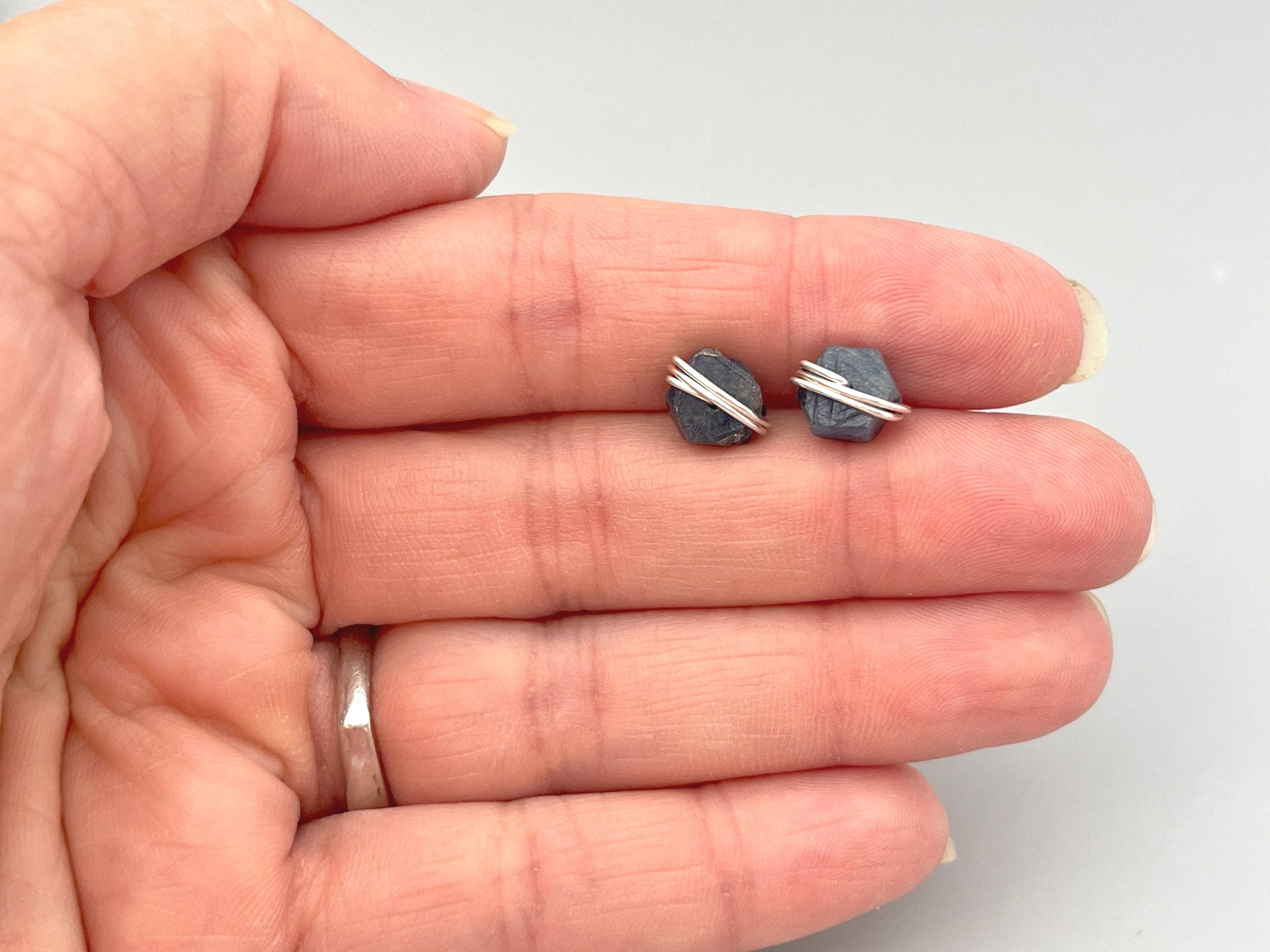 Sapphire Earrings Blue Sapphire Stud earrings Sterling Silver