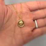 Gold Rose Necklace handmade June birthflower jewelry, romantic elegant gift for girlfriend, wife, sister, mom, best friend, bff anniversary