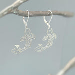 Koi Fish Earrings Dangle Unique Handmade Jewelry lightweight large chandelier earrings for women fun funky novelty gift for animal lovers