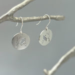 Owl Earrings dangle silver handmade witchy jewelry unique dangling spooky gothic earrings gift for nature and bird lovers, mom, sister, bff