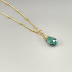 Dainty Emerald Pendant Necklace 14k gold Rose Gold, Sterling Silver May Birthstone layering choker Handmade Jewelry gift for wife, mom bff