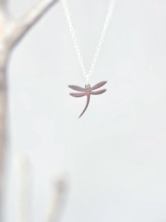 Dragonfly Necklace Sterling Silver 14k Gold, handmade boho handmade unique jewelry gift for nature lovers gardeners, sister, daughter, mom