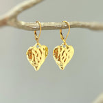 Silver Heart Earrings dangle sparkly boho handmade heart jewelry