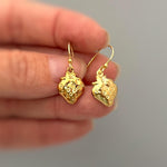 Silver Strawberry Earrings Dangle lightweight unique whimsical handmade food fruit jewelry, fun gift for foodie, chefs, sister bff daughter