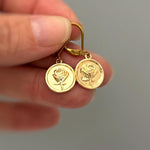 Gold Rose Earrings Dangle June birthflower jewelry