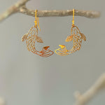 Koi Fish Earrings Dangle Unique Handmade Fish Jewelry lightweight large chandelier earrings for women fun trendy gift for animal lovers