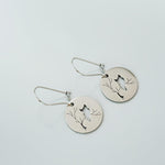 Owl Earrings dangle silver handmade witchy jewelry unique dangling spooky gothic earrings gift for nature and bird lovers, mom, sister, bff