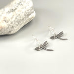 Dragonfly Earrings dangle Gold, Silver, Rose Gold