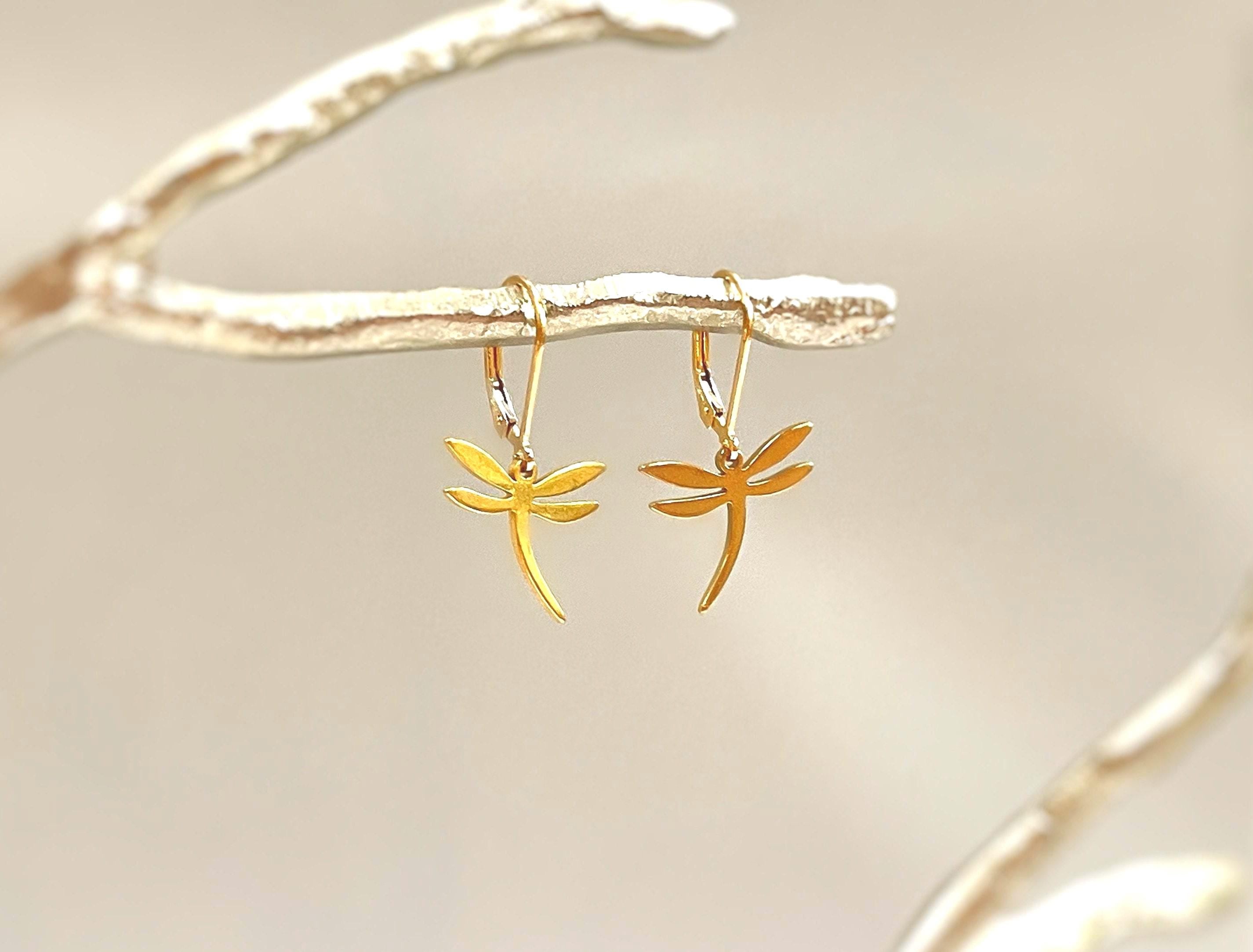 Silver Dragonfly Earrings dangle