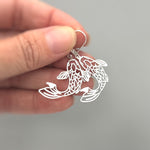 Koi Fish Earrings Dangle Unique Handmade Fish Jewelry lightweight large chandelier earrings for women fun trendy gift for animal lovers