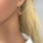 Cat Earrings dangle silver, gold handmade animal jewelry unique whimsical fun gift for kitten kitty lovers, vets, mom, sister, bff grandma