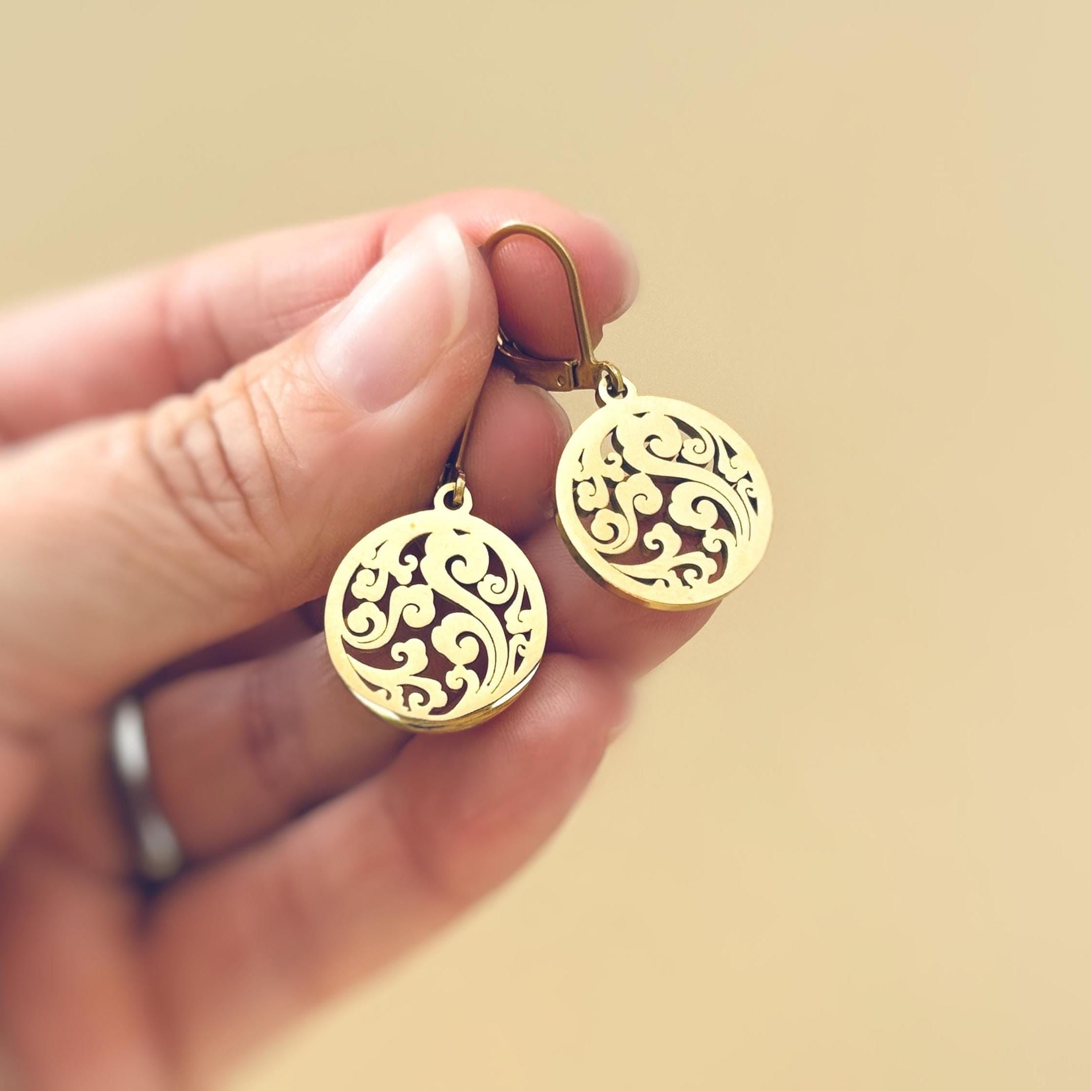 Cloud Earrings dangle 14k gold fill handmade elegant jewelry unique dangling earrings gift for nature lovers, mom, sister, bff, girlfriend