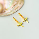 Tiny Dragonfly Earrings dangle Huggie Hoops silver, gold handmade nature jewelry unique gift for sister mom gardener wife bff everyday charm