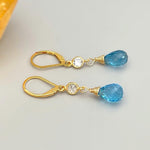Swiss Blue Topaz earrings dangle
