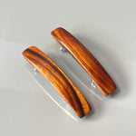 Long Hair Clip Large Tigerwood barrette for women with thick hair