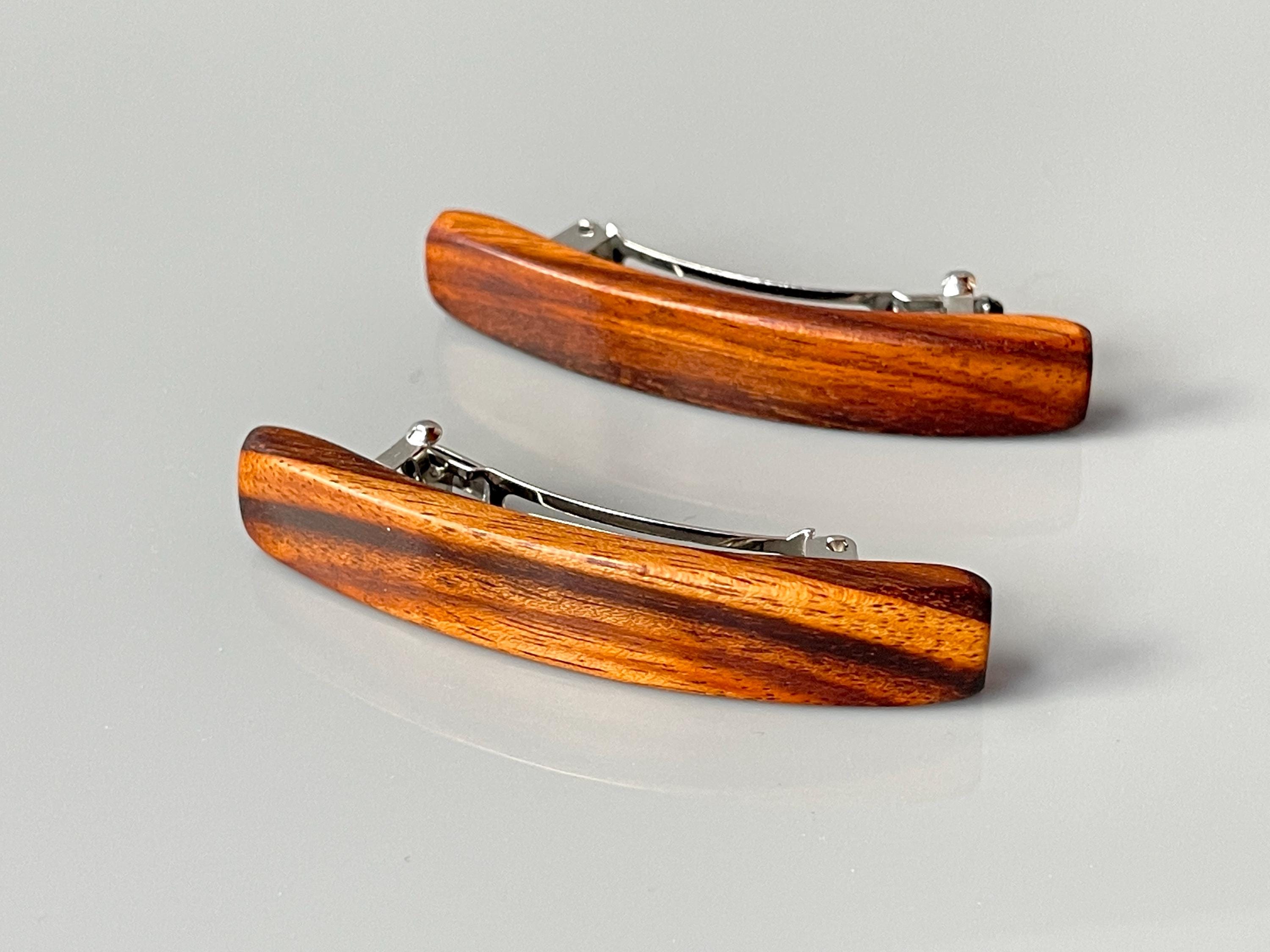 Long Hair Clip Large Tigerwood barrette for women with thick hair
