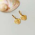 Honey Bee Earrings dangle Gold, unique handmade honeycomb boho statement bumble bee jewelry gift for gardeners nature lovers bff mom