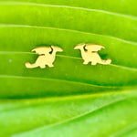 Tiny Dragon Earrings studs in silver, gold, cute dainty trendy fantasy jewelry gift for girlfriend, sister, daughter, friend, bff, roommate