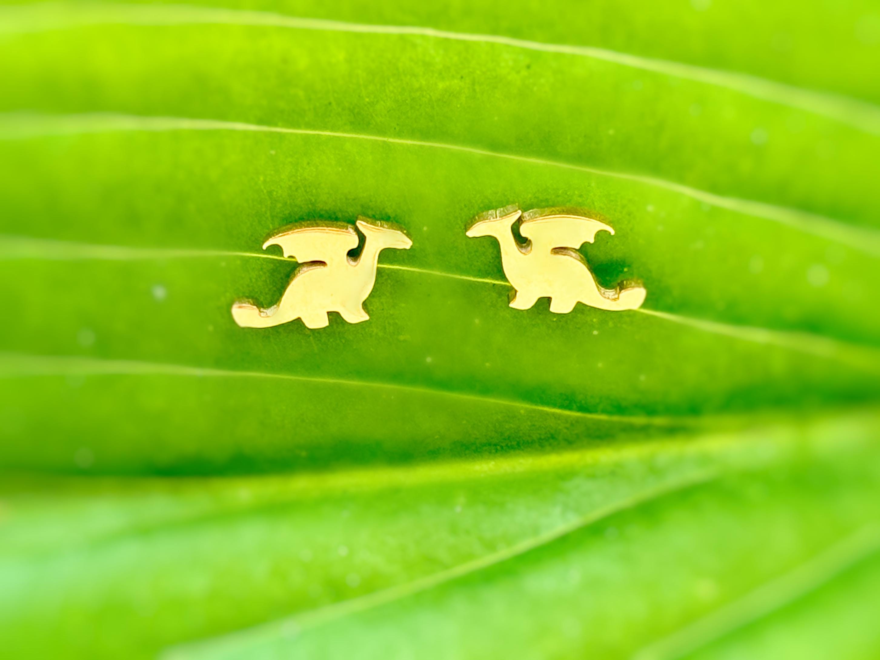 Tiny Dragon Earrings studs in silver, gold, cute dainty trendy fantasy jewelry gift for girlfriend, sister, daughter, friend, bff, roommate