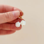 Mother of Pearl Rose Earrings 14k Gold Dangle handmade birthflower jewelry leverback June Birthday birth flower gift for grandma mom wife