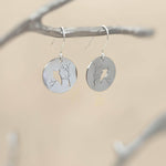 Owl Earrings dangle silver handmade witchy jewelry unique dangling spooky gothic earrings gift for nature and bird lovers, mom, sister, bff